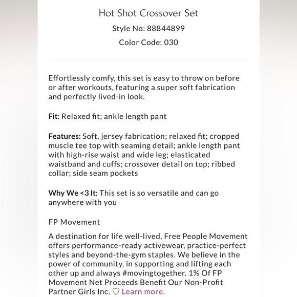 Free People Hot Shot Crossover Set Size Large NWOT - Picture 4 of 16